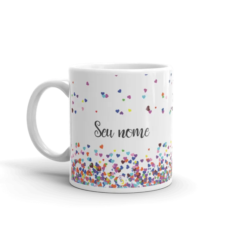 CANECA CORACÕES FLUTUANTES (COM NOME)