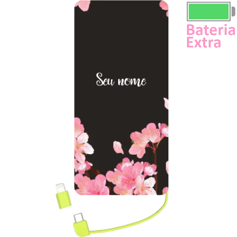 Power Bank Flores Crescendo(Com Nome)