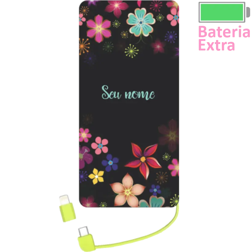 Power Bank Flores (Com Nome)