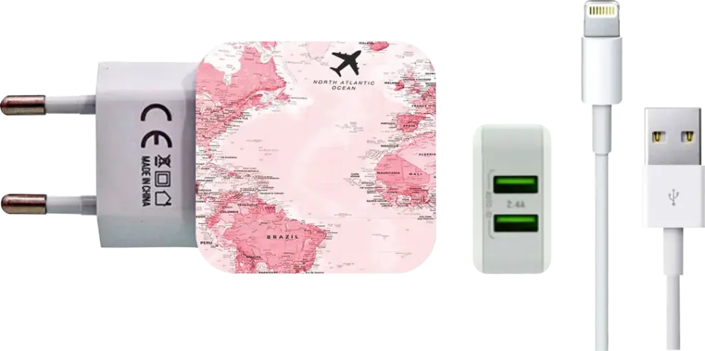 Carregador Volta Ao Mundo Rosa (Com Nome)