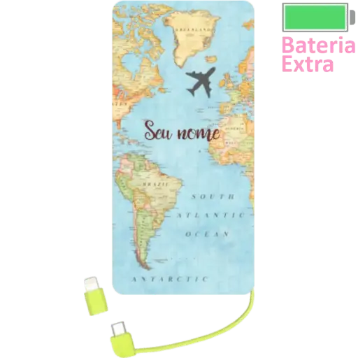 Power Bank Volta Ao Mundo (Com Nome)