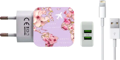 [carregador n001-1-1-1-1-1] Carregador Volta Ao Mundo De Flores (Com Nome)